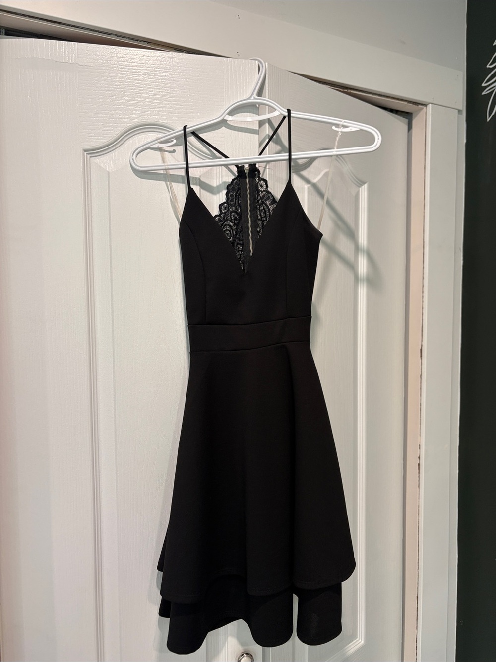 Eclipse Black High-Low Lace-Back Dress